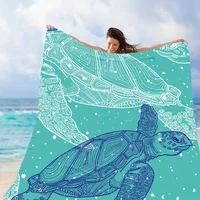 Manta de playa resistente a la arena, ligera, duradera, estera de playa extra grande, manta de picnic para viajes al aire libre, tortuga marina verde)