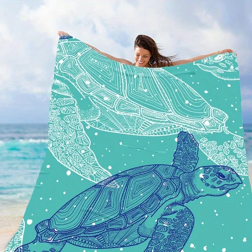 Manta de playa resistente a la arena, ligera, duradera, estera de playa extra grande, manta de picnic para viajes al aire libre, tortuga marina verde)
