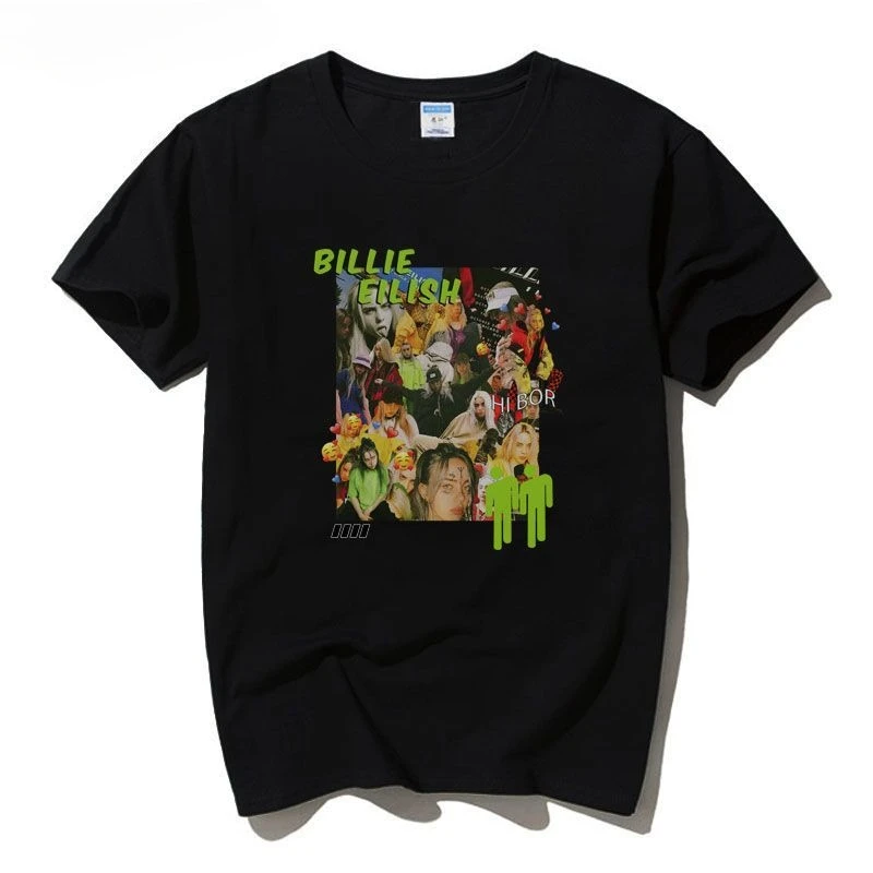 Billie Eilish Casual Short Sleeve T-Shirt Unisex Loose BF Style Hip Hop American Fashion Tops