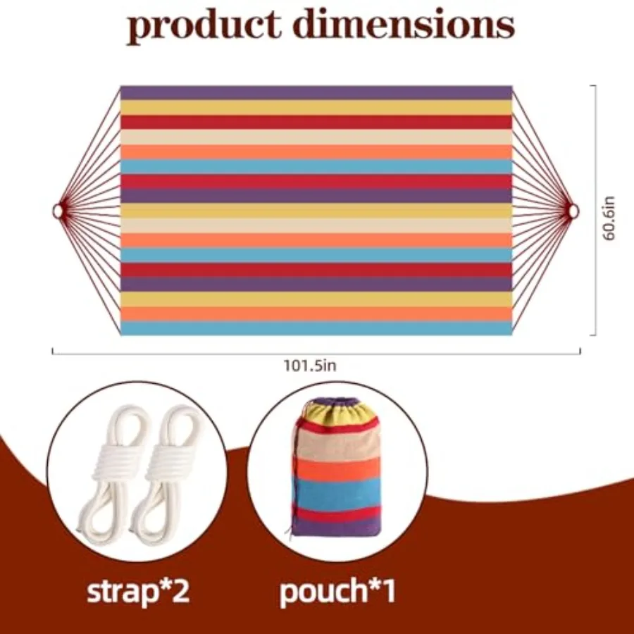 Camping Portable Hammock for Outdoor, 450 lbs Weight Capacity Compact and Portable Only 2 Minutes to Install Comfortable Fabric