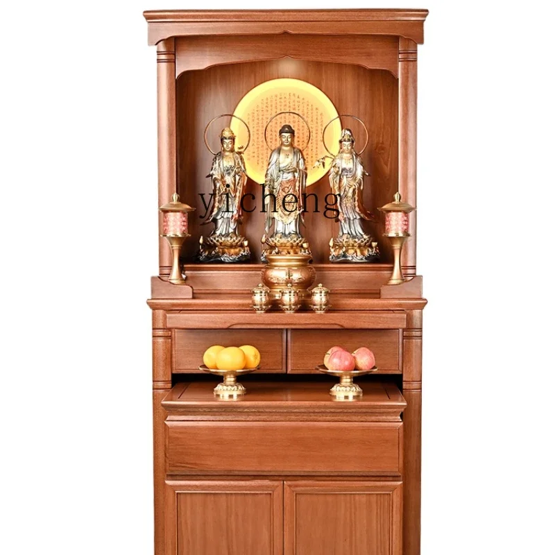 

household Buddhist niche stand cabinet for Taiwan Guanyin God of Wealth tribute table simple modern niche cabinet backlight