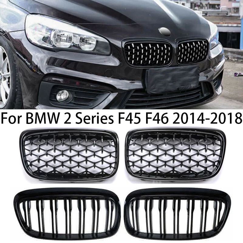 

Signal/Double Slat Diamond Style for BMW 2 Series F45 F46 GT 2014-2018 216i 218i 220i 225i Front Radiator Grill Kidney Bumper