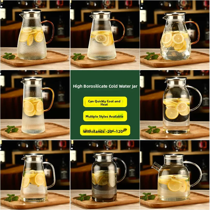 

Термостойкий взрывозащищенный кувшин для сока из высокопрочного боросиликатного стекла, большая емкость, бутылка для воды, кувшин для напитков, для ресторанов и кафе