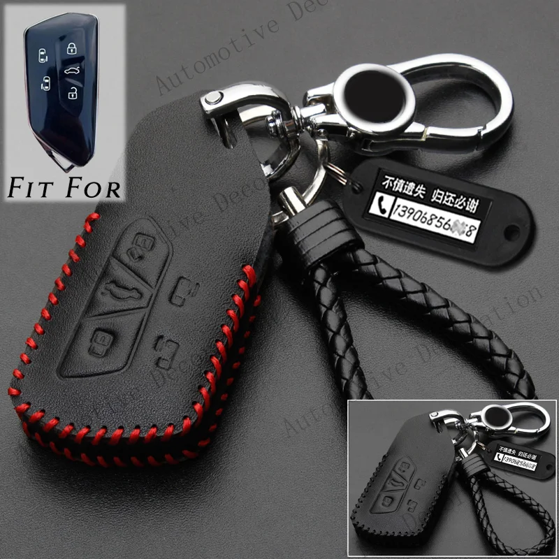 Z+ Genuine Leather Car Remote Key Fob Case Cover Bag For VW Golf 8 Teramon ID.4 MK8