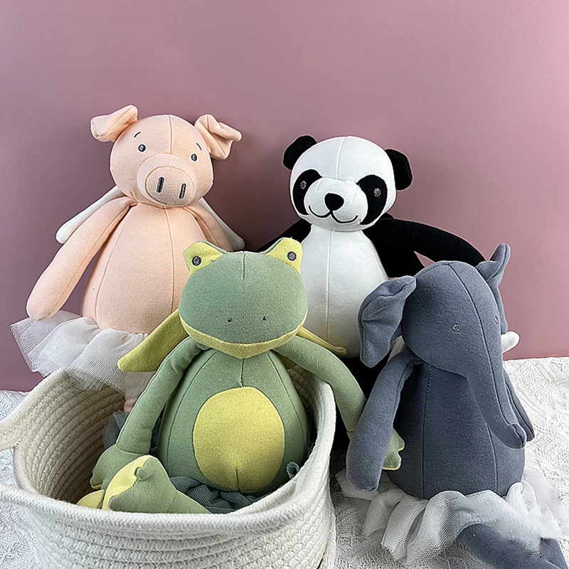 40cm Long leg Frog Elephant Soft Toy with Tutu Dress Fairy Pig Panda Plush Toy Stuffed Animal Huggable Plushie Toys For Children