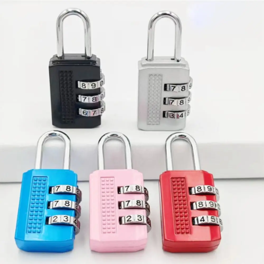 Multifunctional Mini Number Lock 3 Digit Durable Password Lock Anti-theft Solid Color Alloy Padlock Drawer