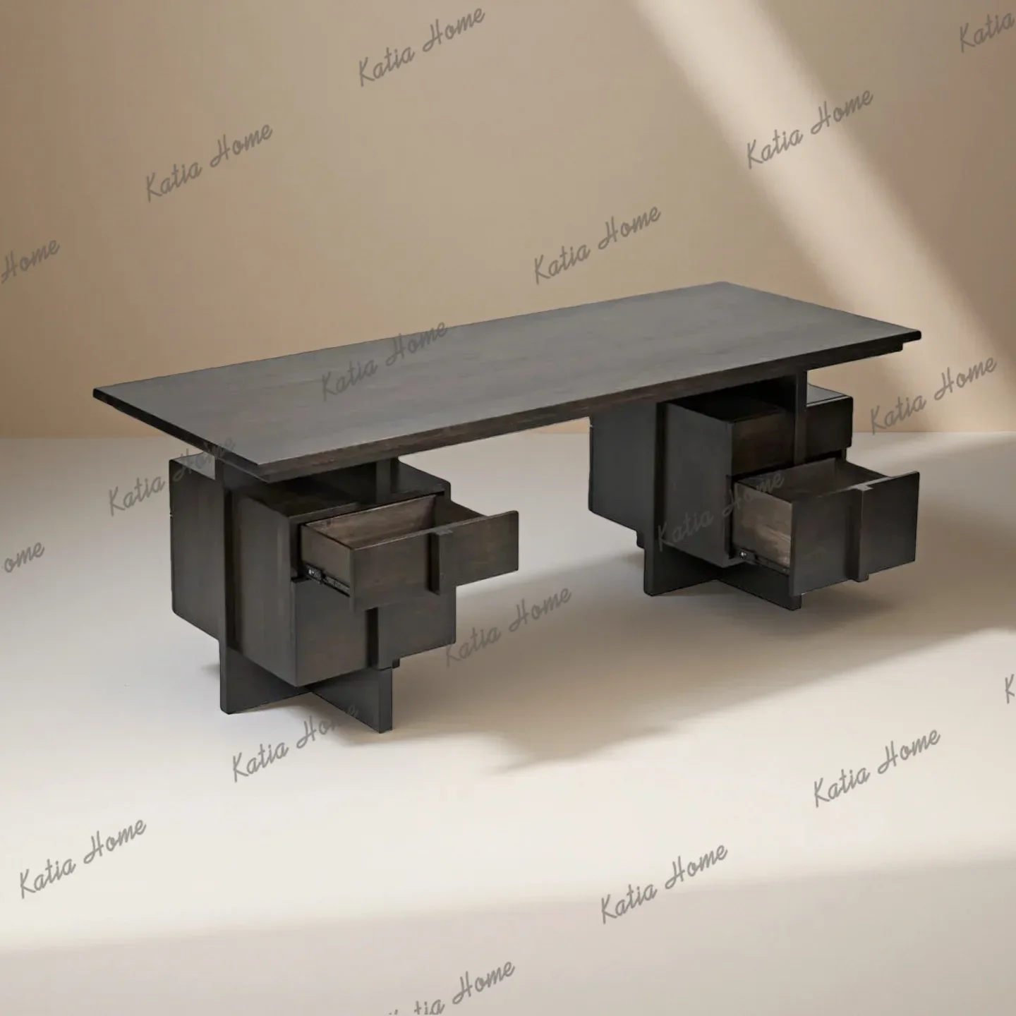 PG French retro black old desk home study workbench
