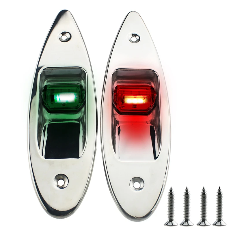 Marine Navigation Light Boat LED Light 12V Stainless Steel Marine Side Light Sailing Signal Lights For Pontoons Skiers  Boats