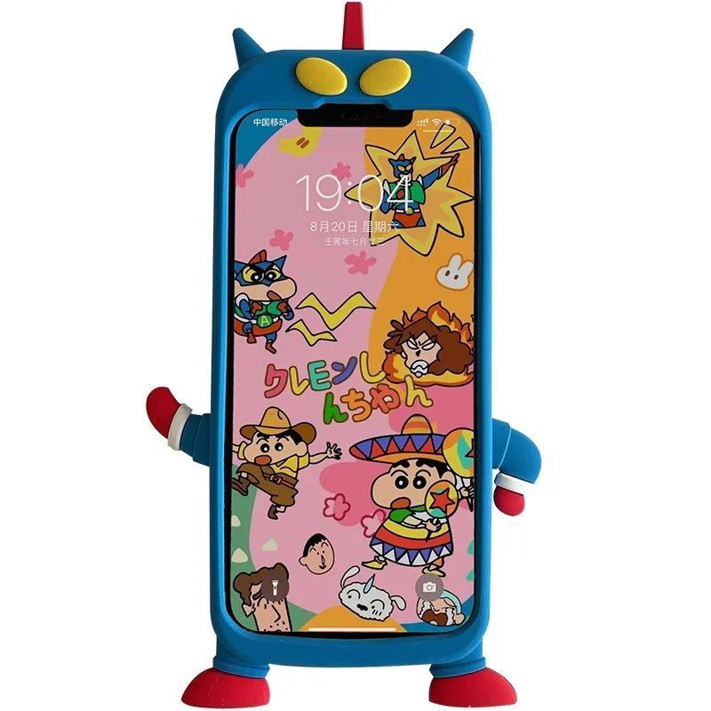 New 3d Cartoon Crayon Shin-Chan Anime Anime Peripheral Phone Case Cute Silicone Plus Creative Couple Anti Fall Kawaii Gift