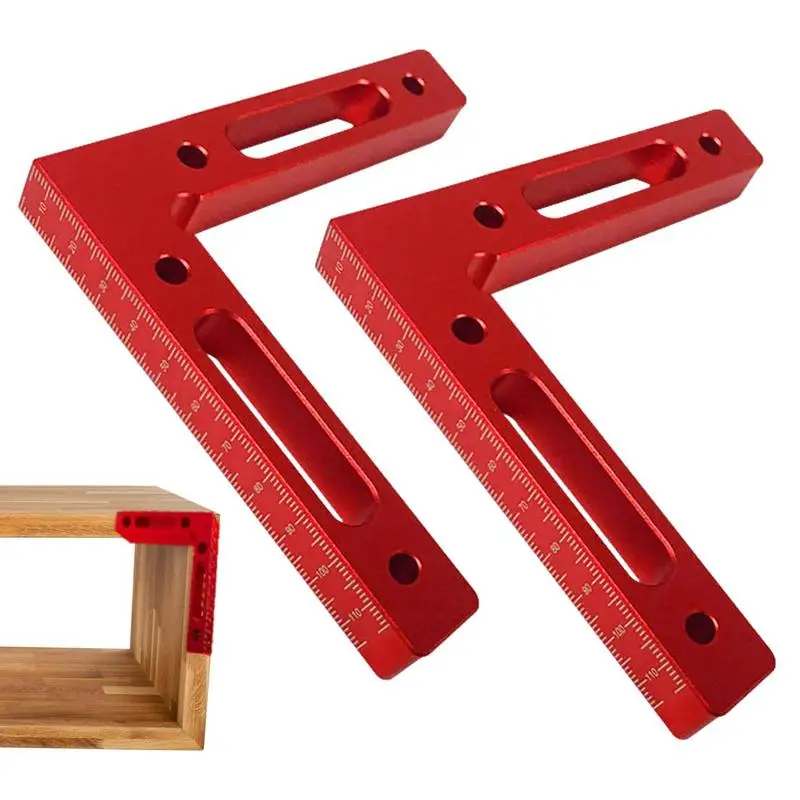 

Right Angle Clamp 2 Pieces L-Type Aluminium Alloy 90 Degree Clamp Clamping Square For Drawers Frame Box Cabinets