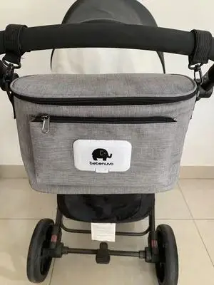 Bolsa de pañales con dibujos animados para cochecito de bebé, organizador de bolsas de pañales, carrito, carrito, cesta, gancho, accesorios para