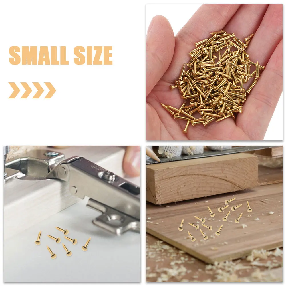 100 قطعة من الأظافر النحاسية ذات الرأس المستدير، أظافر تثبيت الأثاث شديدة التحمل لصور ذاتية الصنع، مشاريع النجارة المعلقة #3