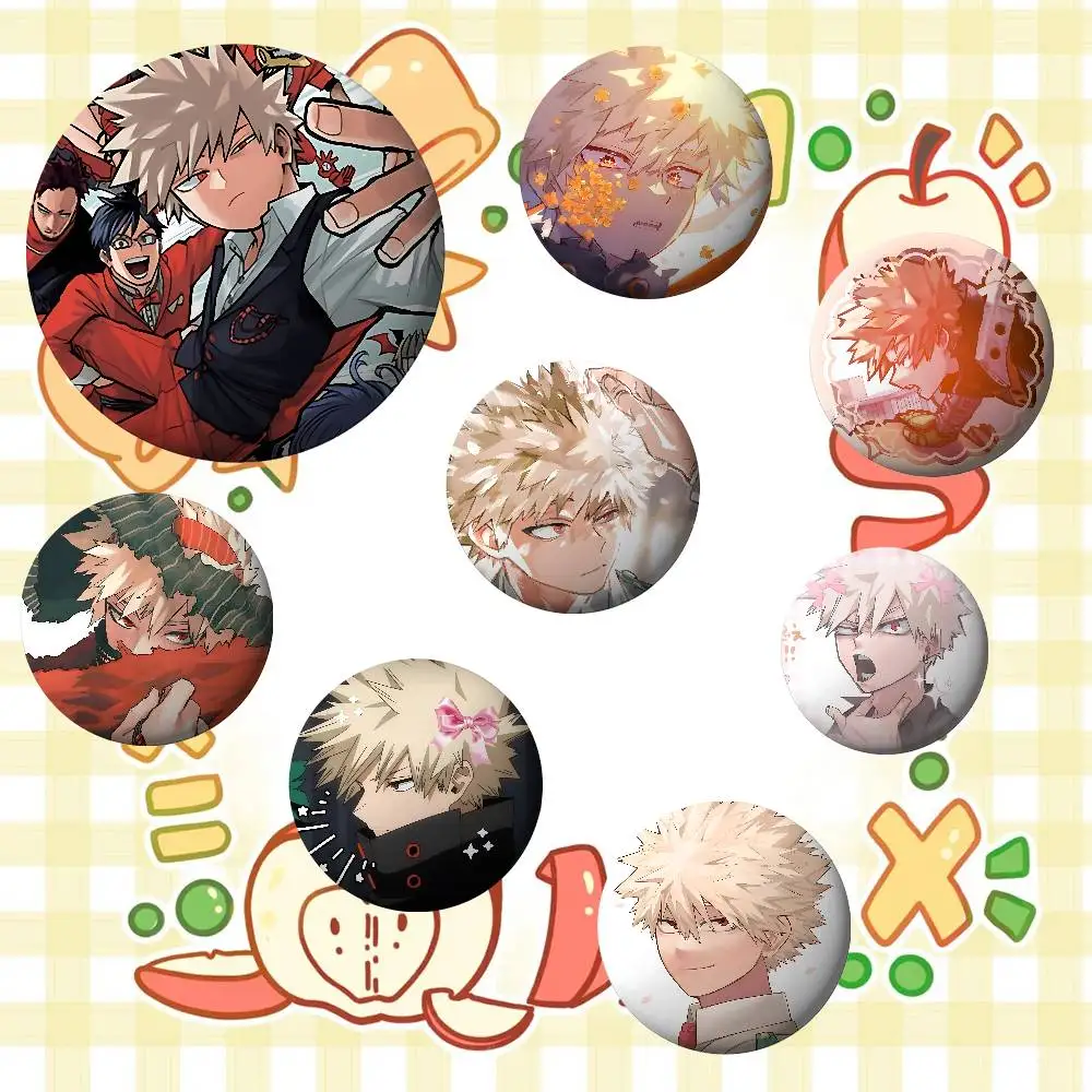 B-Bakugos K-Katsukis Badges Tinplate Soft Button Pin Brooch Metal Badge Custom Jewelry Accessories Hat Bag Lapel
