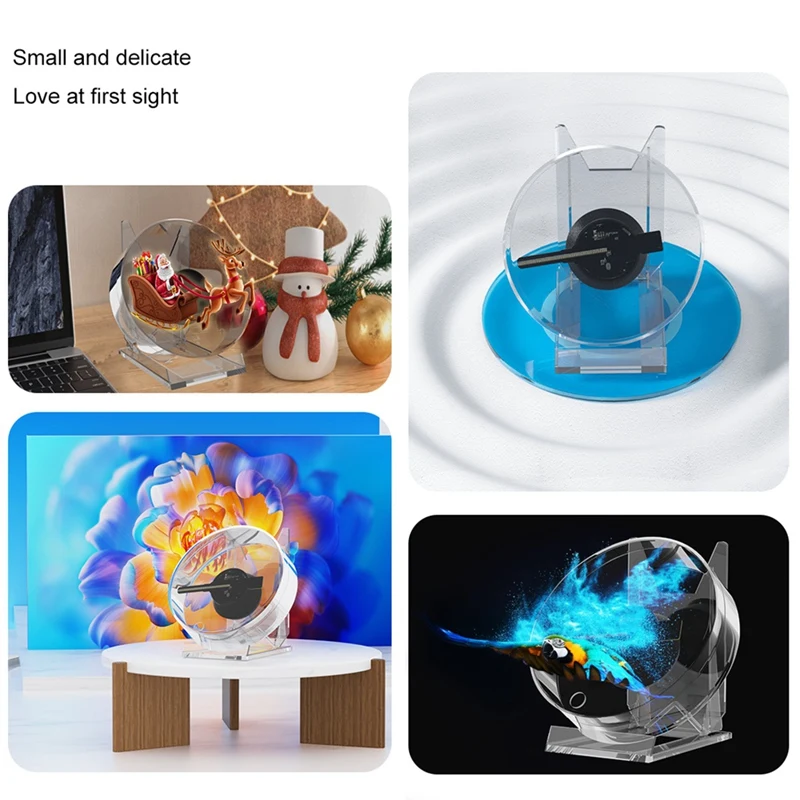 Imagem -04 - Projetor Holograma 3d Ventilador Sinal Led Desktop Jogador Holográfico Lâmpada Display Remoto Imagens de Suporte e Vídeo