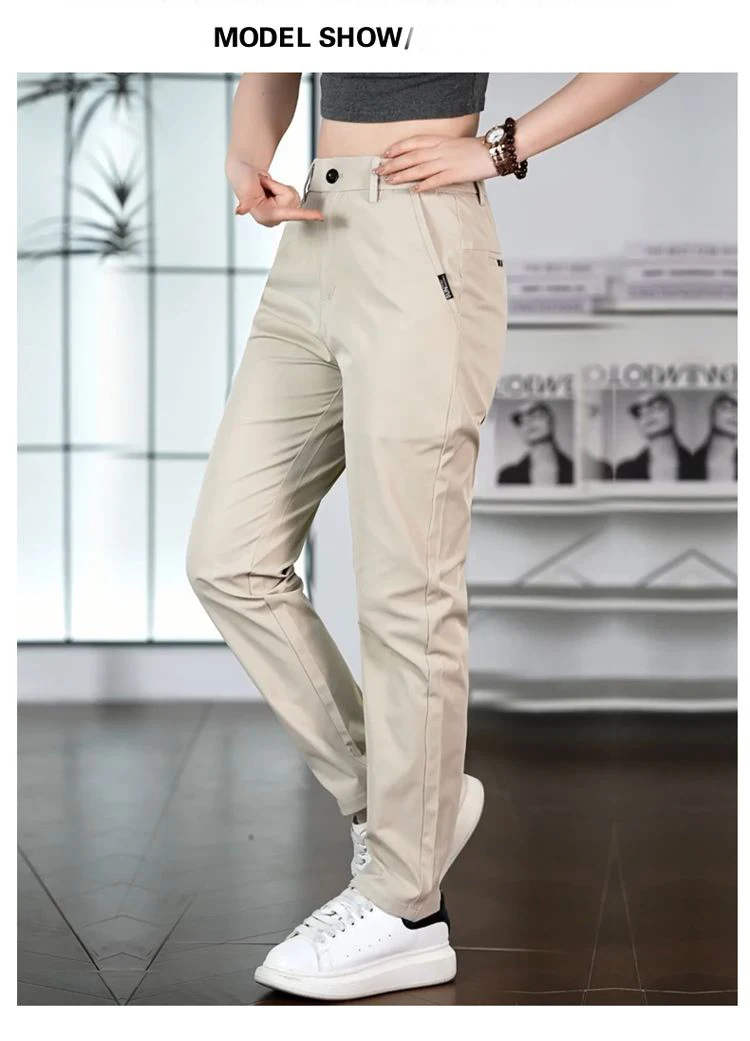 2026 Herren Eisseide Gerade Geschnittene Dünne Atmungsaktive Freizeithose Sommer Business Lange Hose Modisch Vielseitig Leichtgewichtig – Detail 5