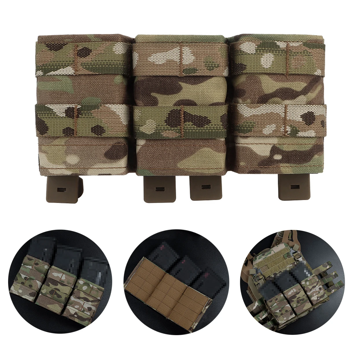 

Hunting Vest Tactical Magazine Pouch 5.56 Molle Triple Function Bag with Quick Insert Set Plate Carrier For Airsoft Paintball