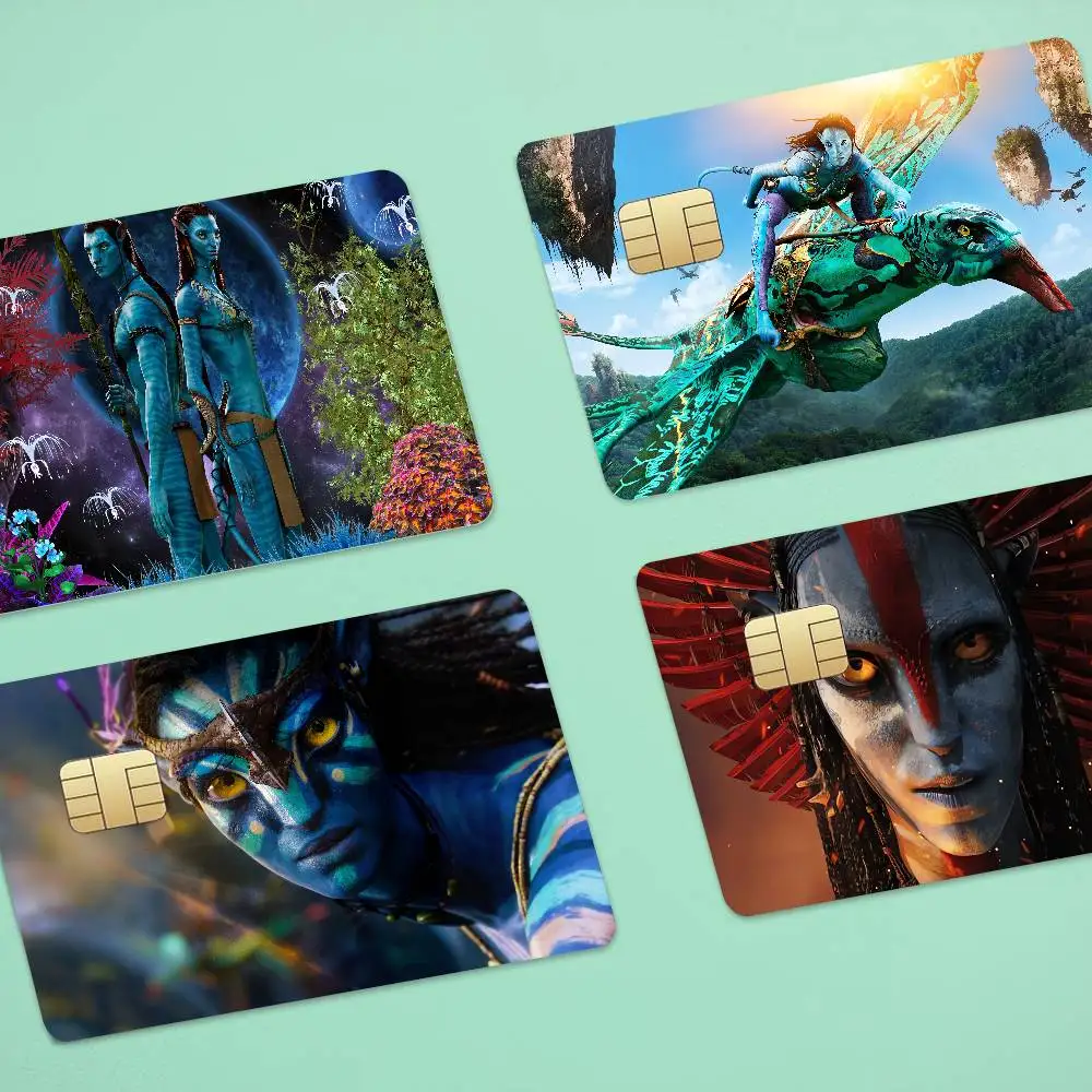 Movie A-Avatar 1 Set Of 4 Pcs Anime Bank Credit Bus Pass Stickers Cool Decoration Waterproof Stickers Collection Toys Gifts