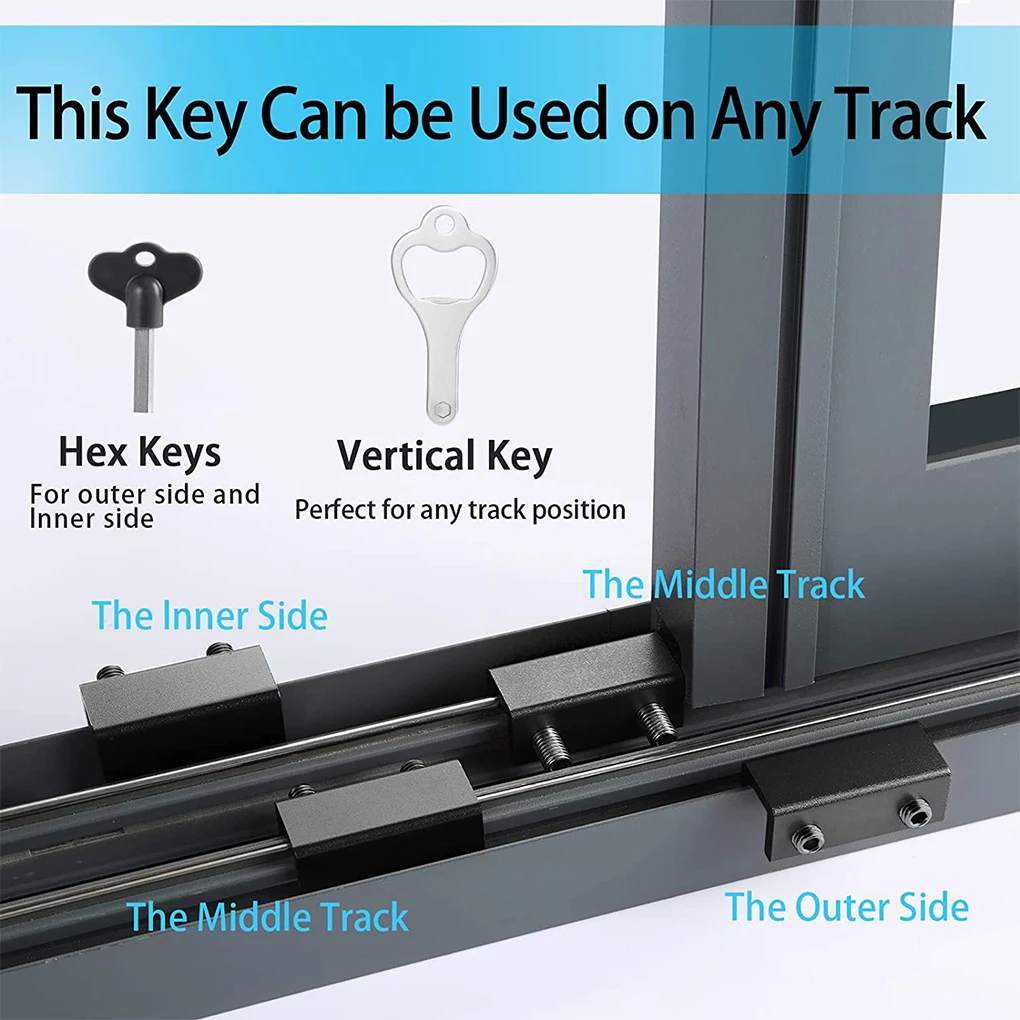 6piece Easy To Install Door Lock - Strong And Durable For Enhanced Security Office Window Lock