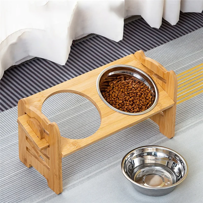 MAKE-cuenco de alimentación para mascotas con soporte ajustable, cuenco de elevación para perros, estante de alimentación ajustable inclinado para perros
