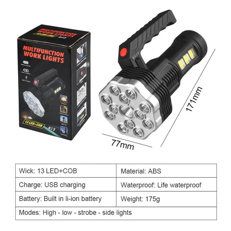 LED COB Torch High Power Led Flashlight USB Rechargeable Outdoor Waterproof Long-range Spotlight 4 Modes For Camping Nitecore