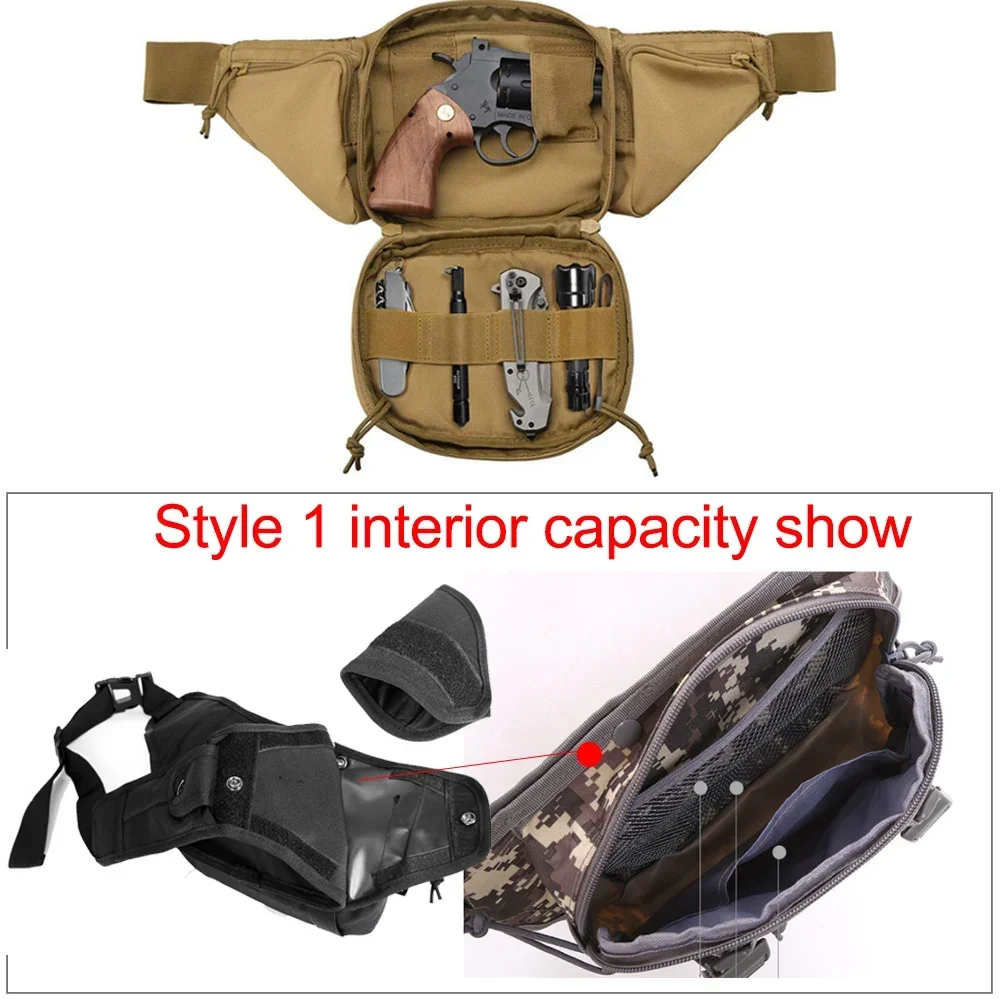 1szt Outdoor Tactical Gun Waist Bag Holster Chest Combat Camping Sport Hunting Athletic Shoulder Sling Holster Bag