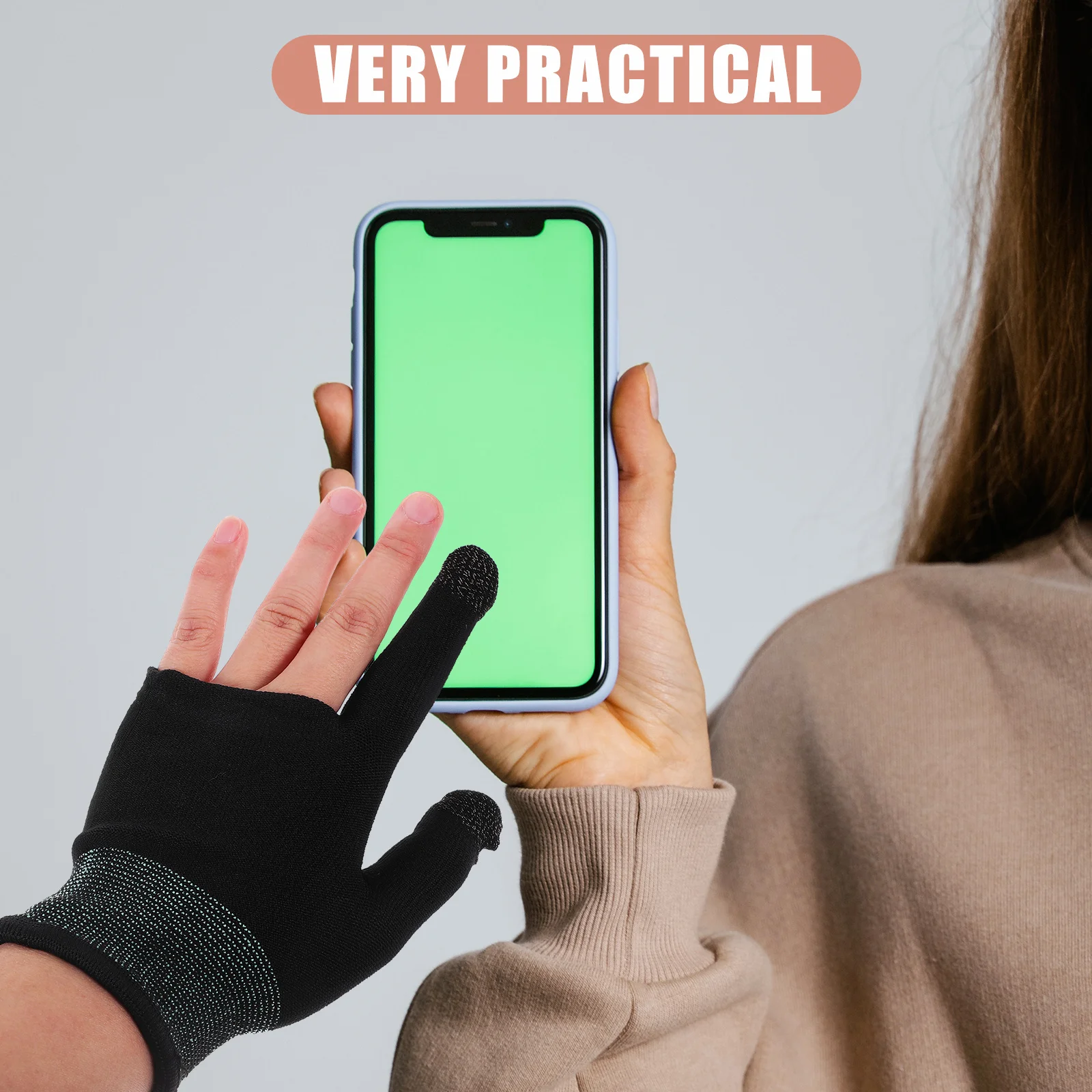 زوج واحد من قفازات الألعاب المحمولة قابلة للتنفس وخفيفة الوزن وأكمام أصابع رفيعة للغاية ومضادة للعرق قفازات ألعاب بأكمام أصابع للألعاب #6