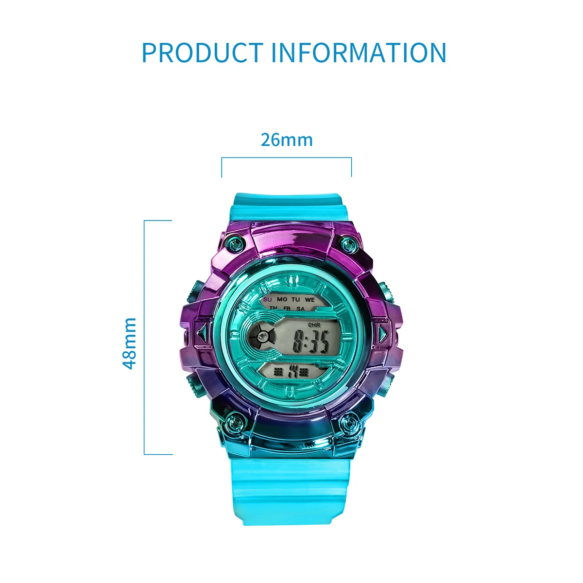 Children\'s Minimalist Sports Watch Colorful Jelly Colored Leisure Electronic Watch Student Outdoor Sports Electronic Watch