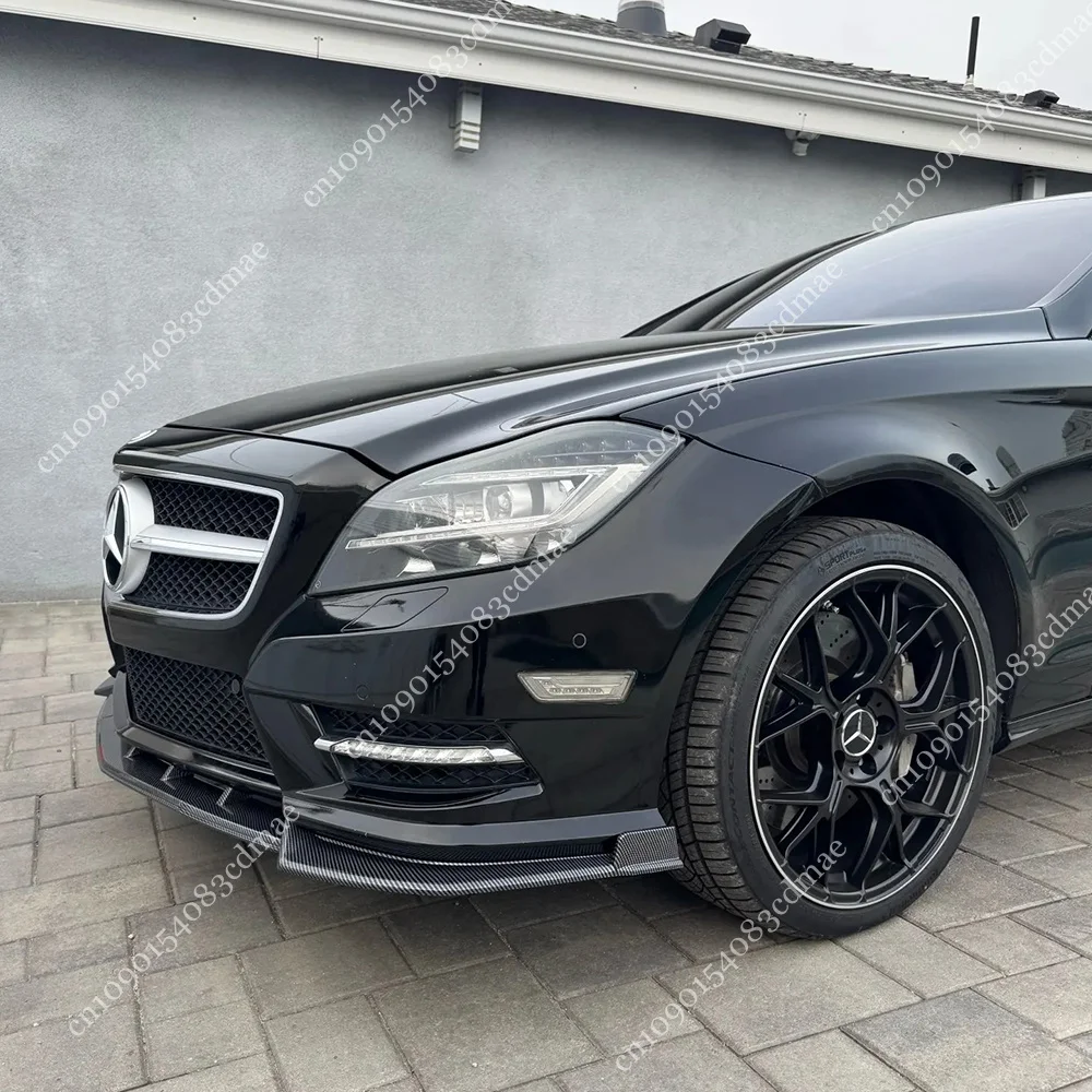 3pcs Car Front Bumper Lip Spoiler Splitter Diffuser Part For Mercedes Benz CLS C218 Sedan X218 Shooting Brake AMG Line 2011-2013