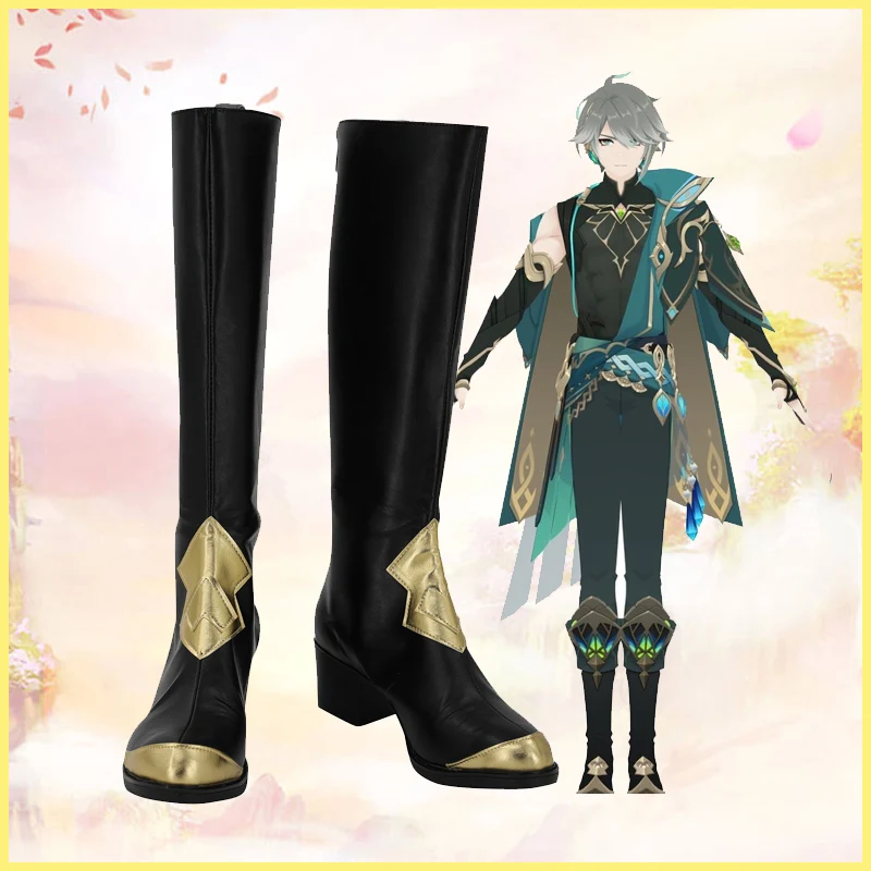 Anime Spel Genshin Impact Alhaitham Cosplay Schoenen Vrouwelijke Cosplay Hoge Hak Pu Laarzen Halloween Cosplay Prop Op Maat Gemaakt