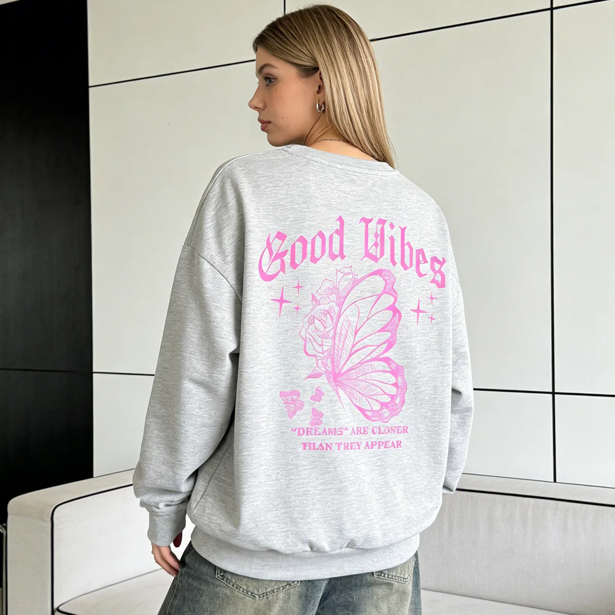 Women Crew neck Sweatshirt, Spring / Autumn No Hood Pullover Anti-Pilling / Colorfast, Soft Cotton Blend Casual Long Sleeve Tops