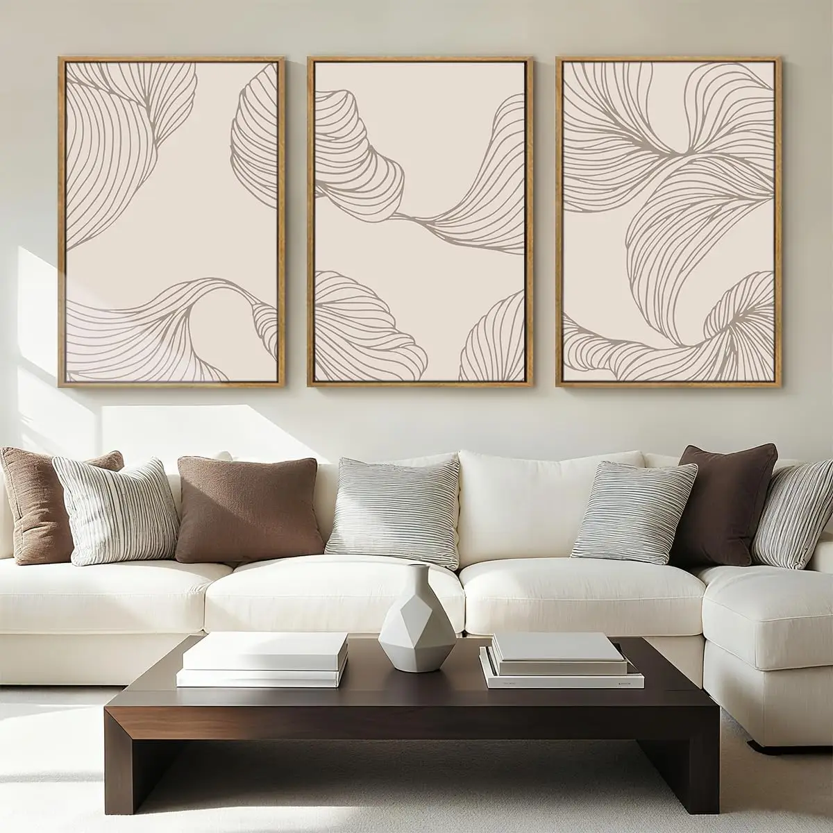 

3pcs Neutral Beige Wall Art, Modern Abstract Art Decoration, Minimalist Artworks, Living Room, Bedroom, Office Home Decoration