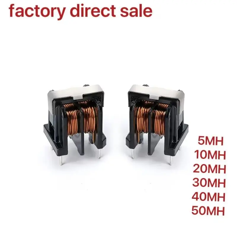 5pcs UU9.8 UF9.8 Copper Wire Common Mode Choke Inductor 470uH 1mH 5mH 10mH 20mH 30mH 40mH 50mH for Filter Inductance Pitch 7*8mm