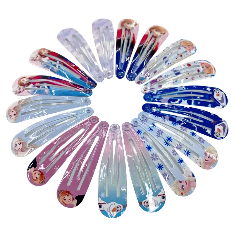 Kawaii Disney Frozen Princess Elsa Hairpin Cute Anime Cartoon Print Children Bangs Broken Hair 4.8cm Hairpin Girl Christmas Gift