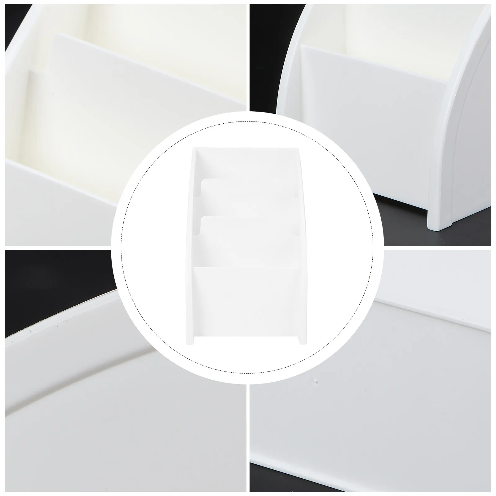 

Desk Storage Container White Modern Design Case for Organizing Phone Remote Control Stationery Supplies in Living Room Bedroom