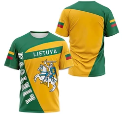 Lietuva Flag T-Shirts 3D Printed Streetwear Men Women Casual Fashion Oversized T Shirt Kids Tees Tops Clothing Short Sleeve Tops