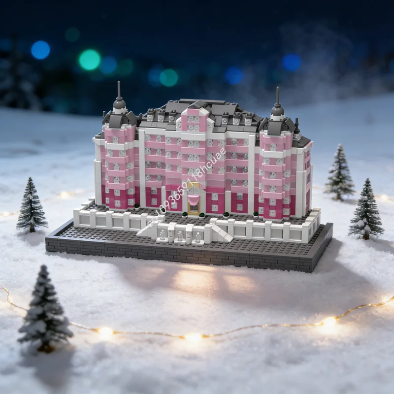 

1397 деталей MOC «Отель «Гранд Будапешт», архитектурная модель, конструктор, рождественский подарок, игрушка для самостоятельной сборки, креативный конструктор из кирпичиков