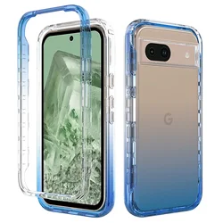 Fit Google Pixel 8A 5G / Pixel 8 Pro 5G Transparent Case Hybrid Shockproof Tpu/pc Shell Dual Layer Candy Color Cover Funda Capa