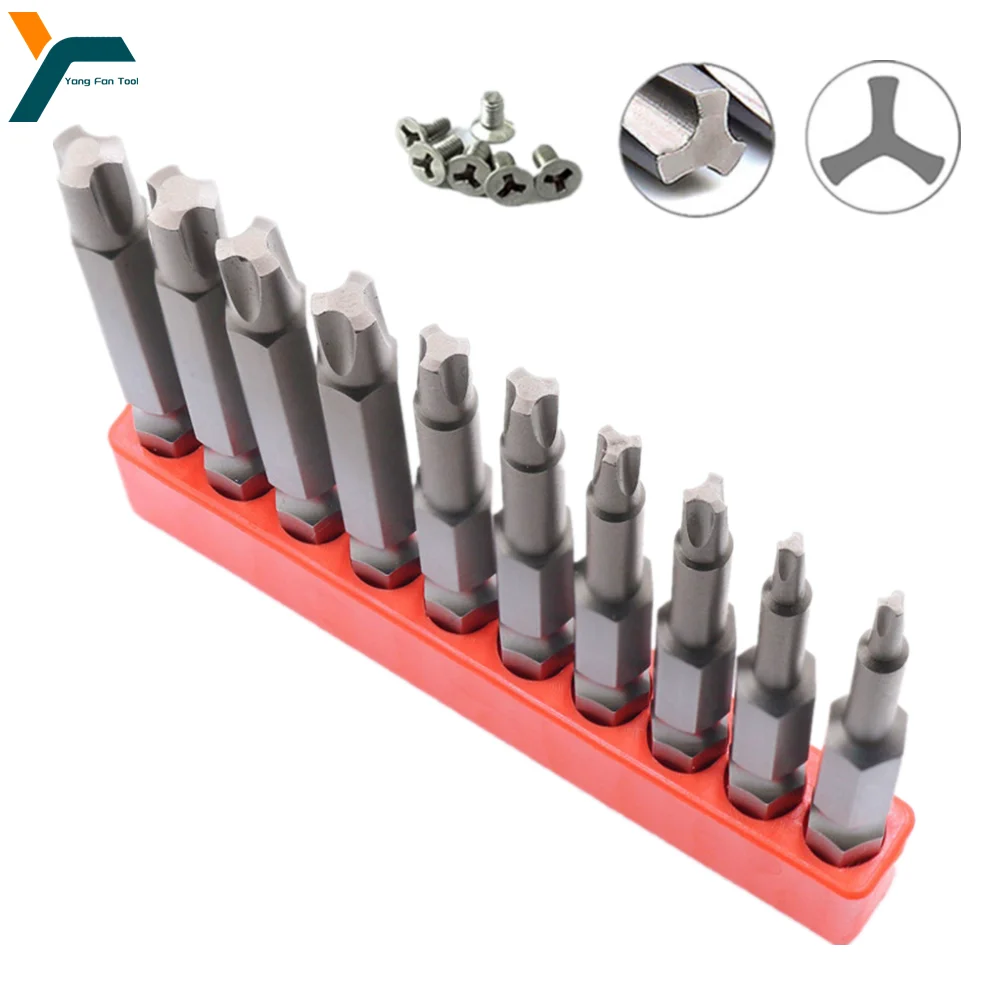 

10Pcs Y Type Screwdriver Bit 50mm Magnetic Tri-wing Screw Wrench 1/4'' Hex Shank Wind Drill Head Y3 Y4 Y5 Y6 Y8 Bike Repair Tool