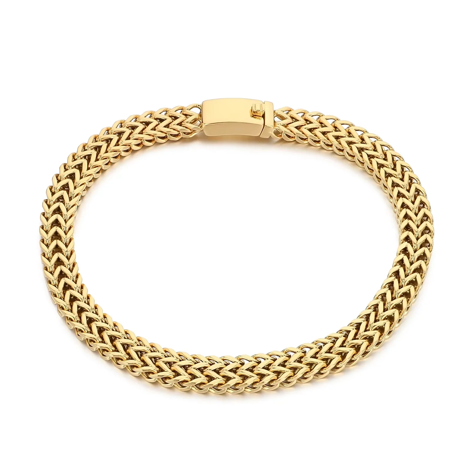 Fongten Vacuum Electroplated Men's Women's Stainless Steel Necklace Traditional Craft Weaving Chain Jewelry Valentine's Day Gift
