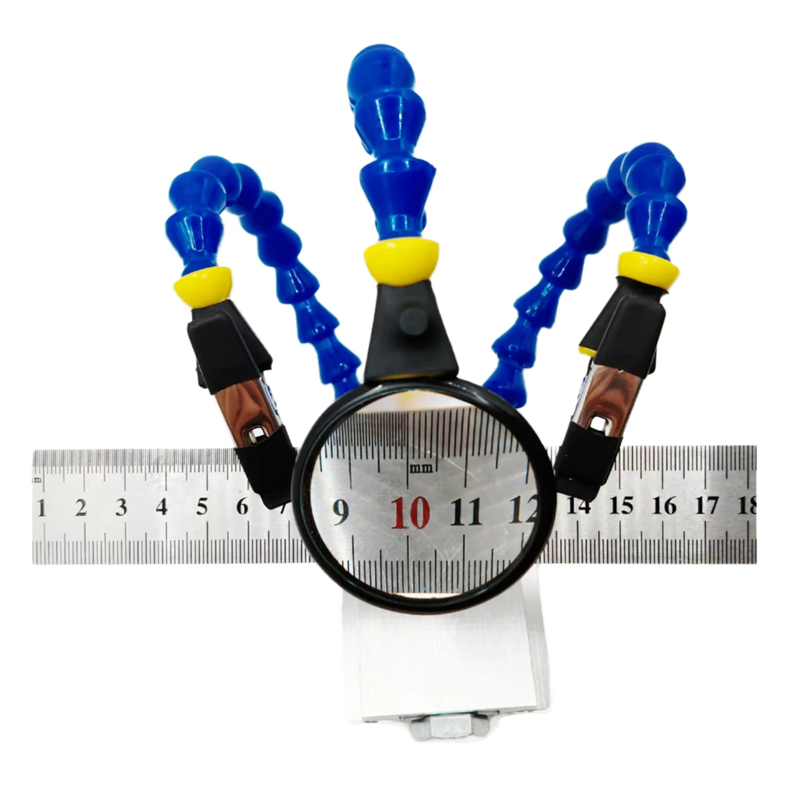 Herramienta auxiliar de soldadura de rosca de 1/4 pulgadas con lupa 5X, lupa de soldadura PCB ajustable para ayuda eficiente DIY