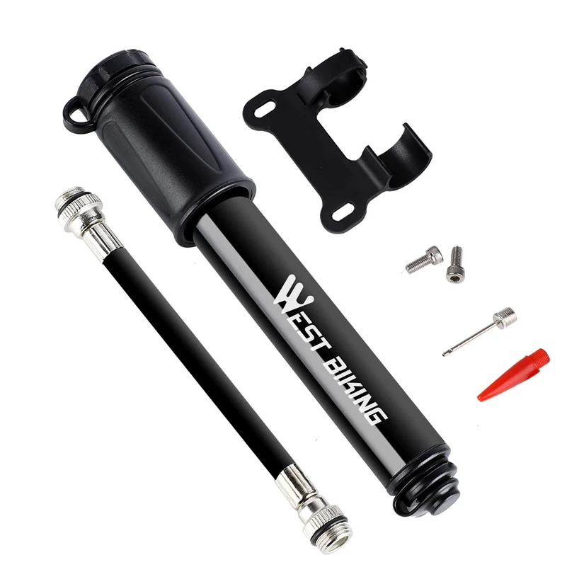 AliExpress West Biking WEST BIKING 100Psi Bike Pump Mini Aluminum Alloy Tire Inflator Schrader Presta Valve Bicycle Hand Air Pump MTB Road Cycling Pump