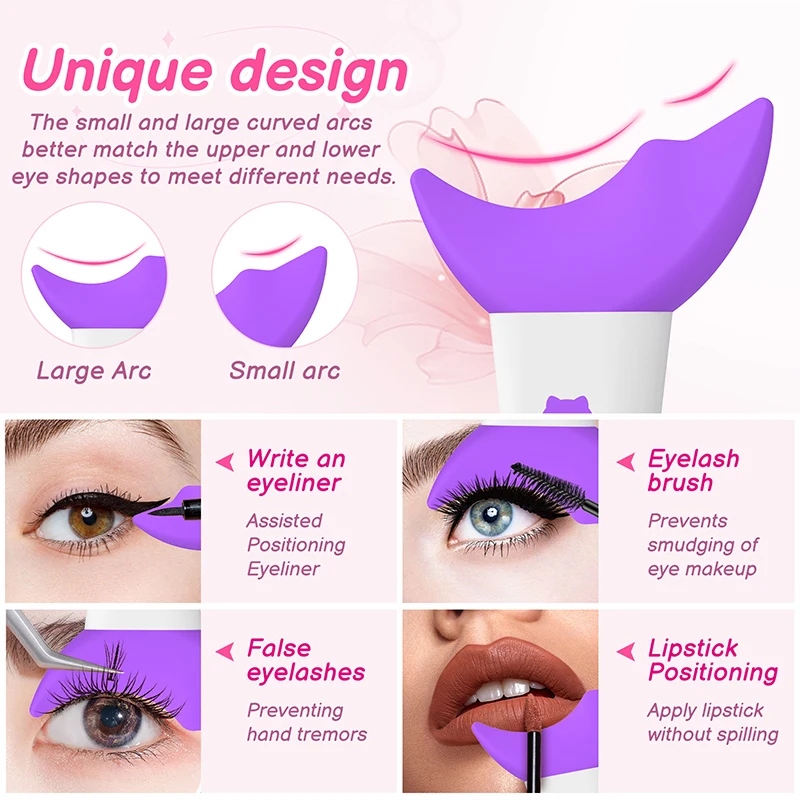 Multi-functional Eyeliner Stencil Wing Tips Silicone Eyeliner Eyebrow Aid Drawing Eyelashes Wearing Aid Reusable Makeup Tools