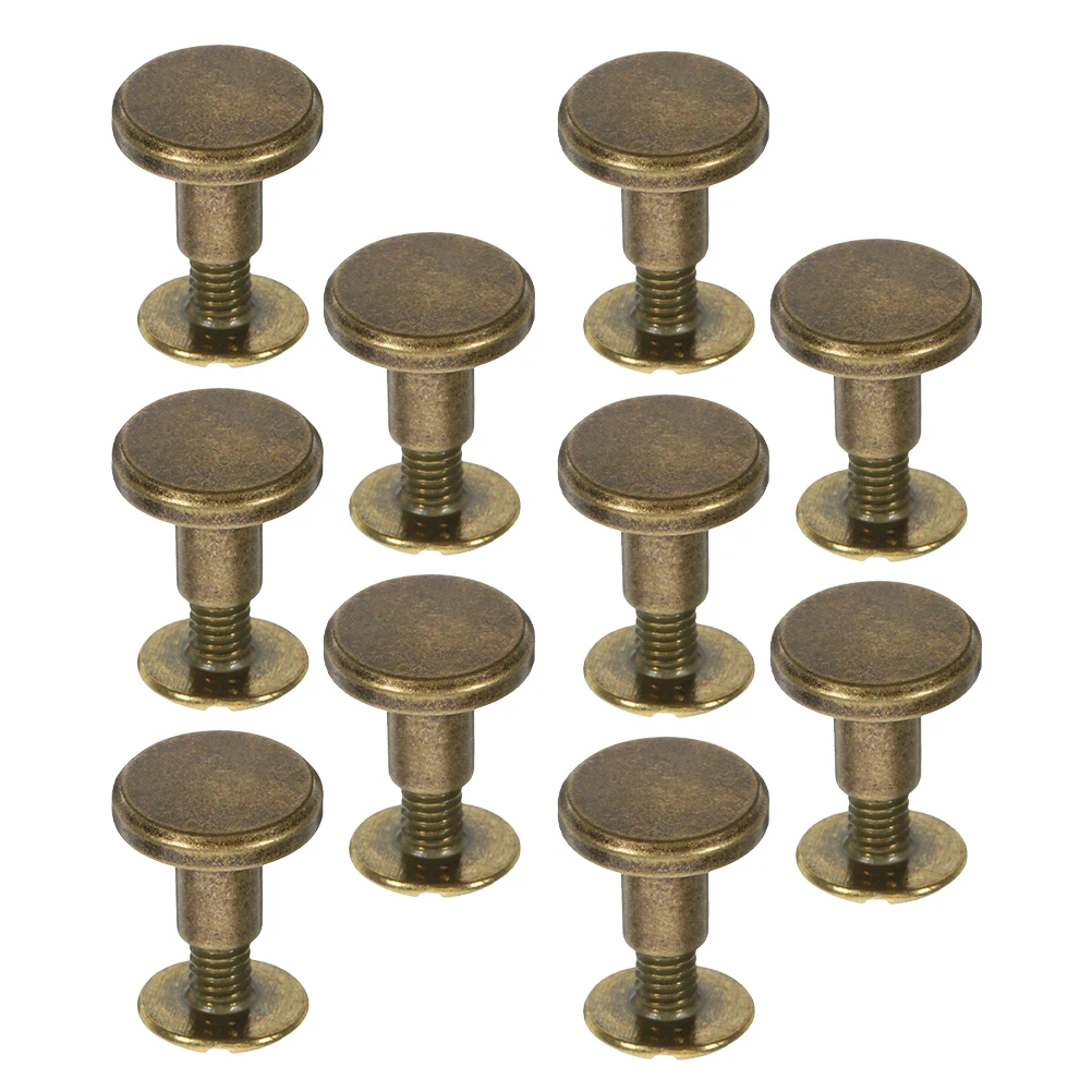 

10Pcs Round Flat Head Binding Post Screw Sets Precision Crafted Rivets for Books Journals Photo Albums DIY Scrapbooking Supplies