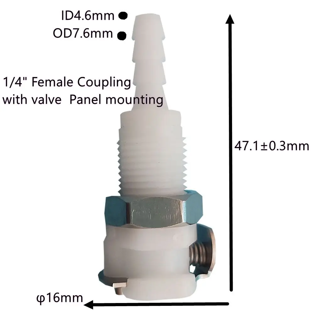 Пластиковый быстрый соединитель 1/8 дюйма, 3/16 дюйма, 1/4 дюйма, соединительная муфта для монтажа на панели, соединительный шланг, небольшой соединитель для отверстий XinOzone