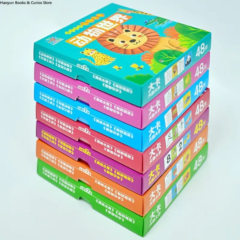 48 Pcs Visual Learning Cards for Babies 0-3 、 Infant Cognitive Flashcards |、Seven styles to choose from at will