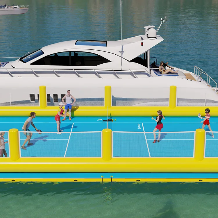 OEM 18x9x2.2m PVC Inflatable Floating Pickleball Court Large Platform for Summer Water Park Outdoor Recreation Factory