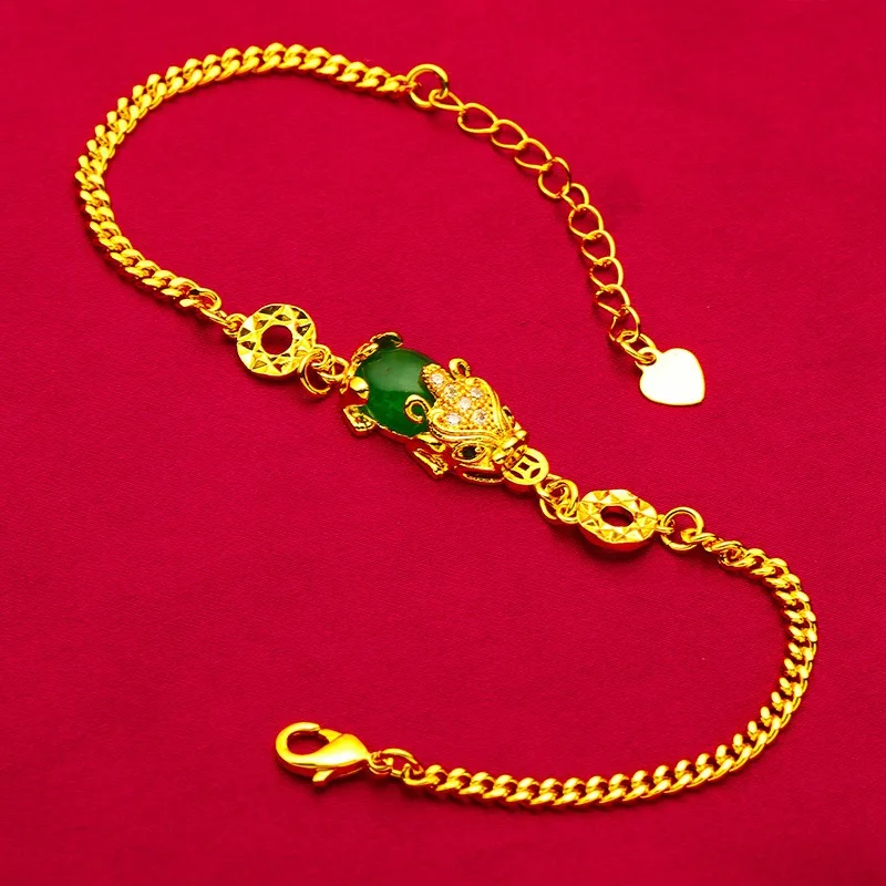9999 24K genuine gold store, same gold women's bracelet,  used to attract wealth and wealth jewelry