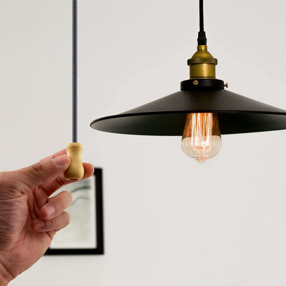 

12 Pcs Wooden Drop Curtain Accessories Roller Shades Window Blind Knobs Pulls Cord