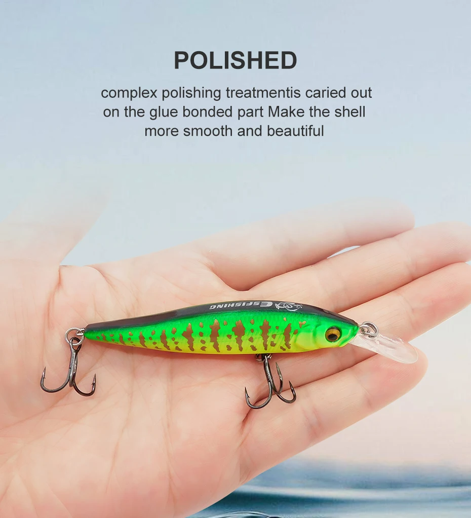 ESFISHING Wobble Hard Lure NAHAN 75mm 7,1g 0-2,4m Tauch-Angelköder Schwimmender Minnow Isca Artificial – Detail 3