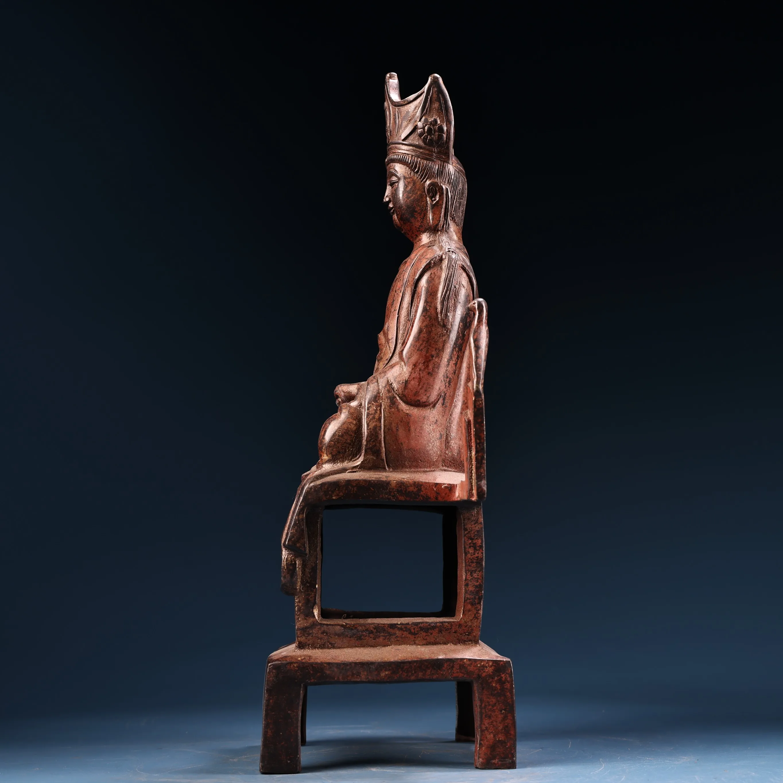 13 "مجموعة معبد التبت البرونزية القديمة المذهبة الزنجفر عالية الإغاثة شمال وي بوذا مقعد بوذا أميتابها قاعة العبادة